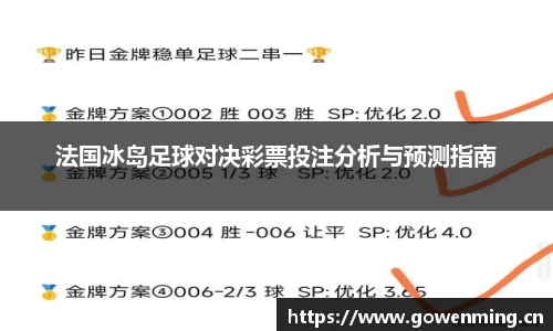 法国冰岛足球对决彩票投注分析与预测指南